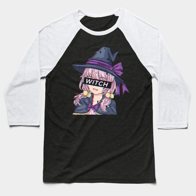 Anime Vaporwave Witch - Witchcraft Gift Baseball T-Shirt by biNutz